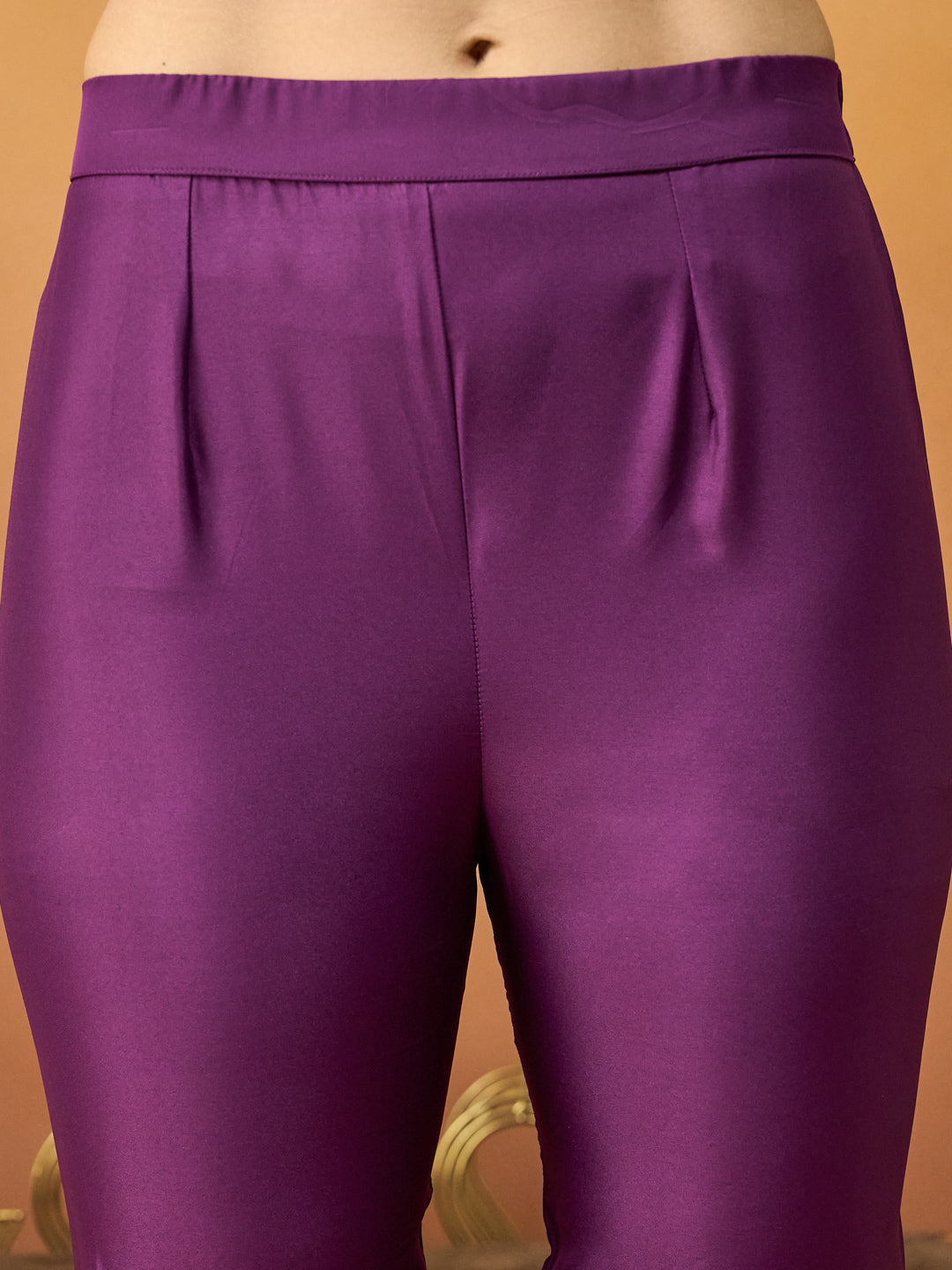 Elegant Embroidered Purple-Wine Alia Cut Dress with Embroidered Dupatta & Pant