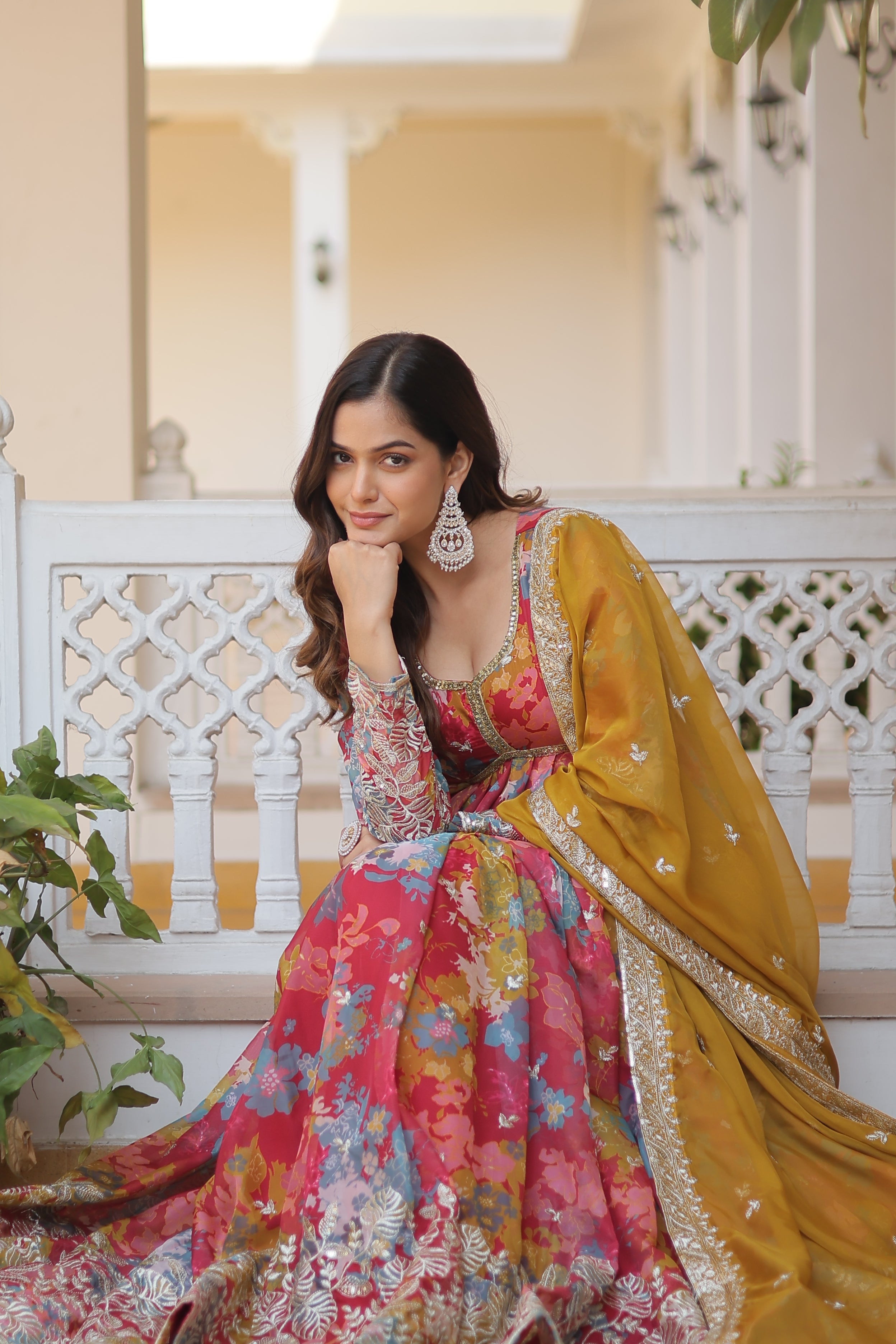 PARTY WEAR COCKTAIL EMBROIDERED GOWN FOR WOMEN WITH DUPATTA SET