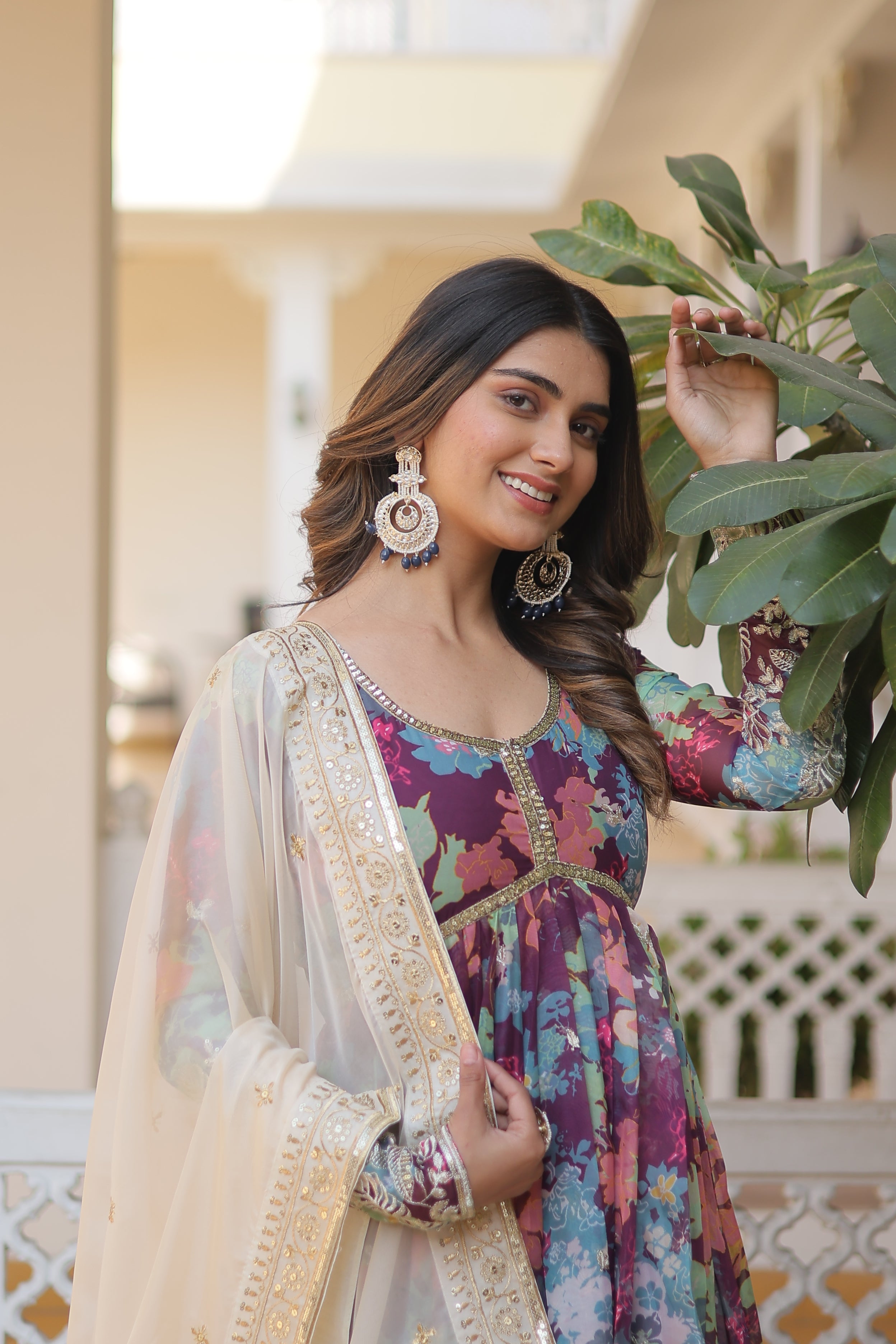PARTY WEAR COCKTAIL EMBROIDERED GOWN FOR WOMEN WITH DUPATTA SET