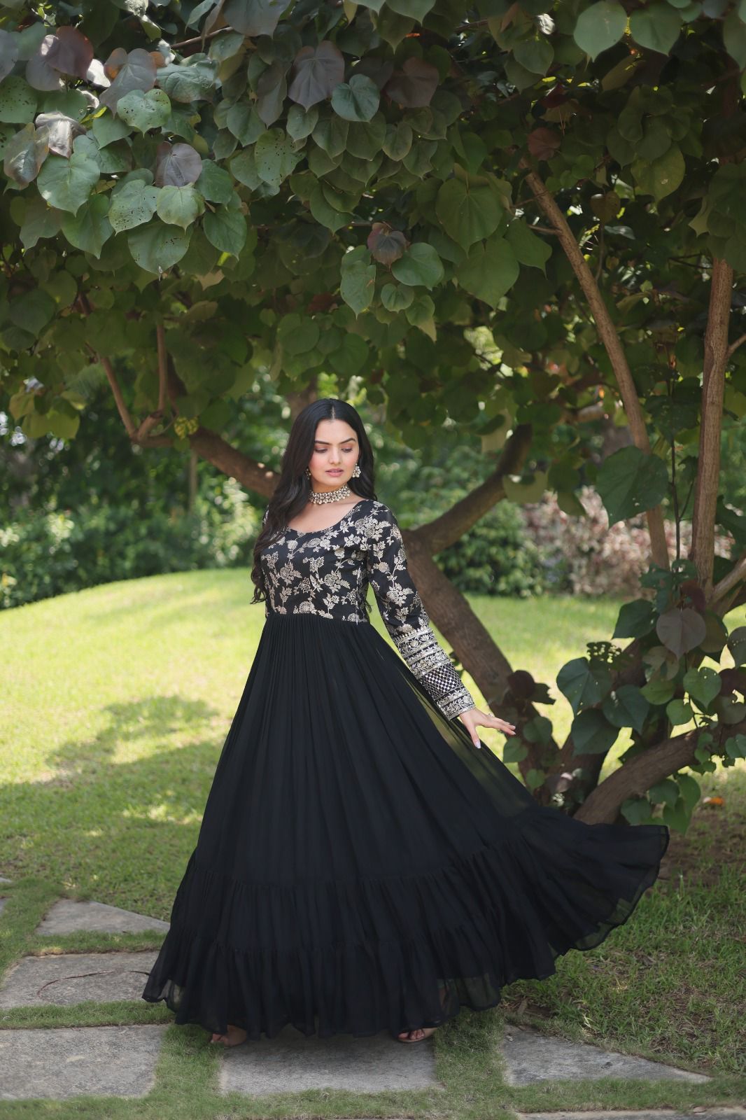 ELEGANCE OF JACQUARD GOWNS WITH SEQUINS EMBROIDERED WORK