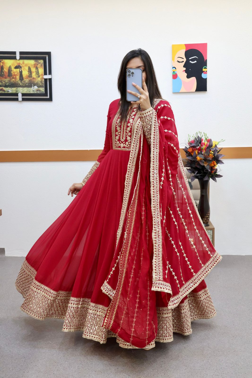 FESTIVAL SPECIAL PARTY WEAR FLARED GOWN FOR WOMEN