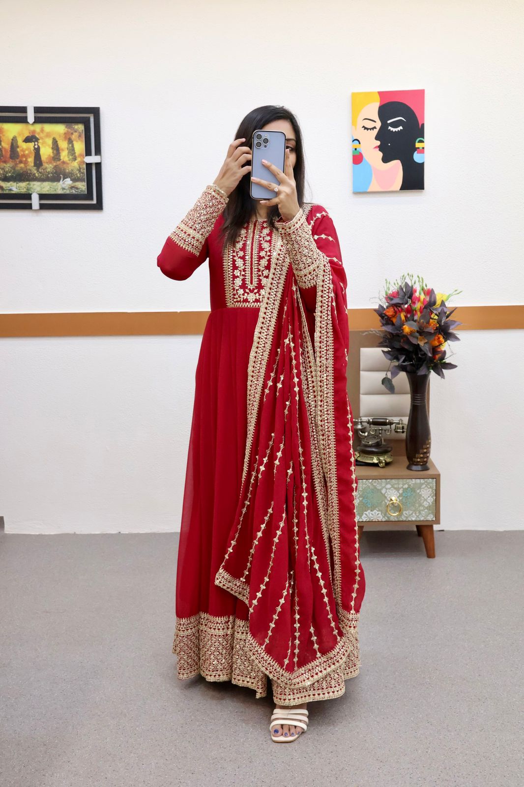 FESTIVAL SPECIAL PARTY WEAR FLARED GOWN FOR WOMEN