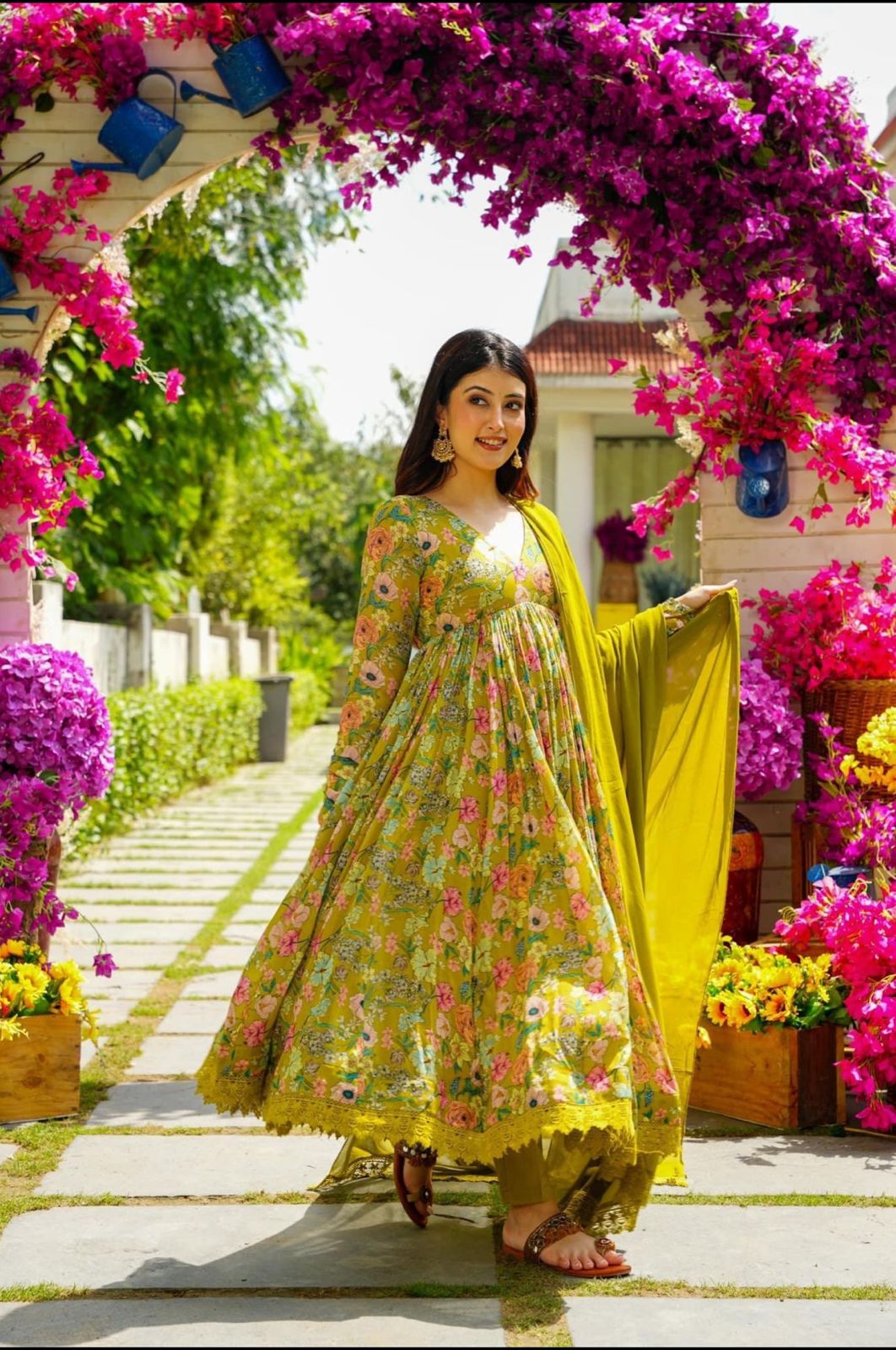 INTRODUCING A GEORGETTE ANARKALI DRESS WITH PRINTED DESIGN