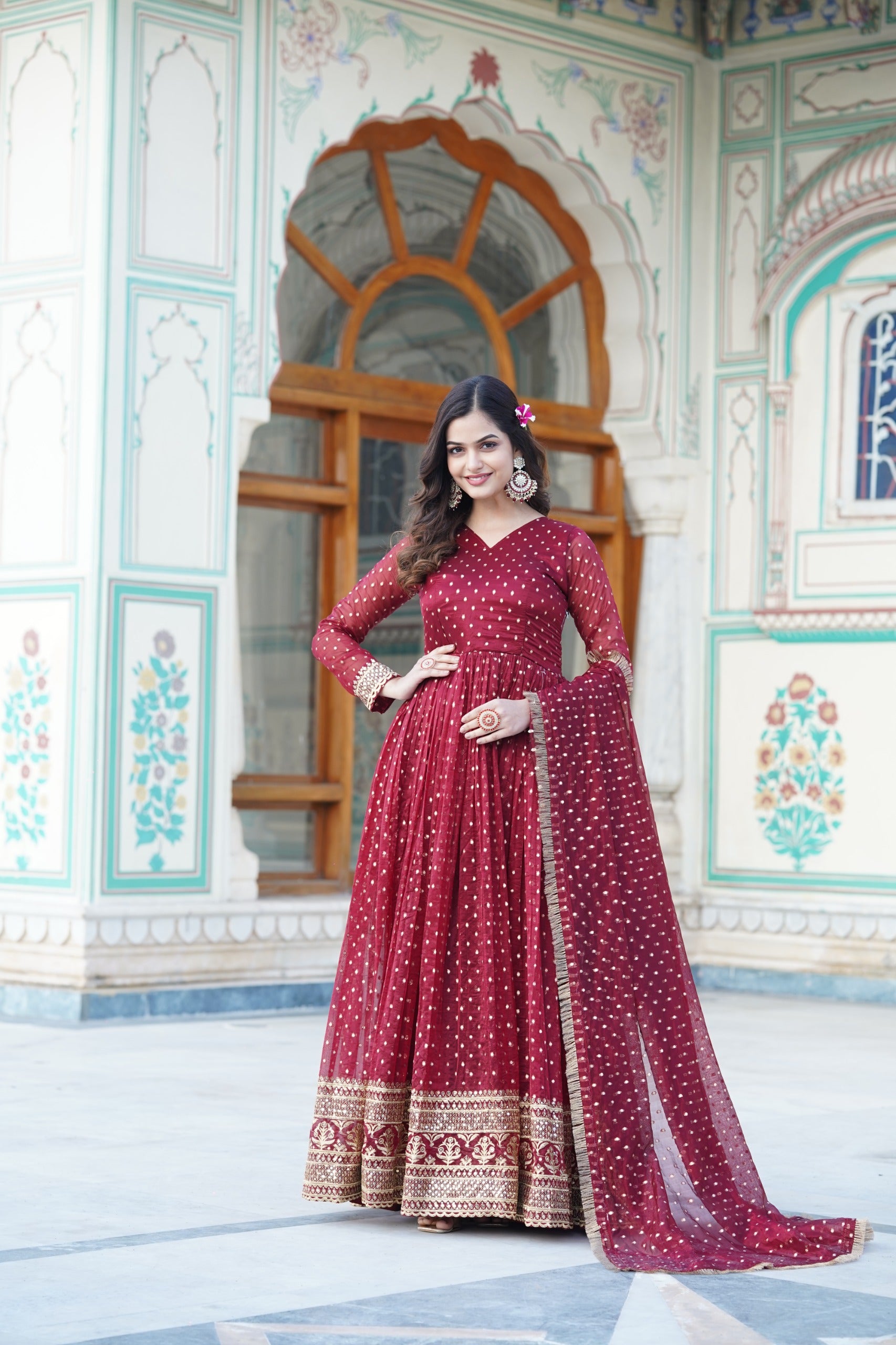 PREMIUM READYMADE GOWN WITH DUPATTA SET