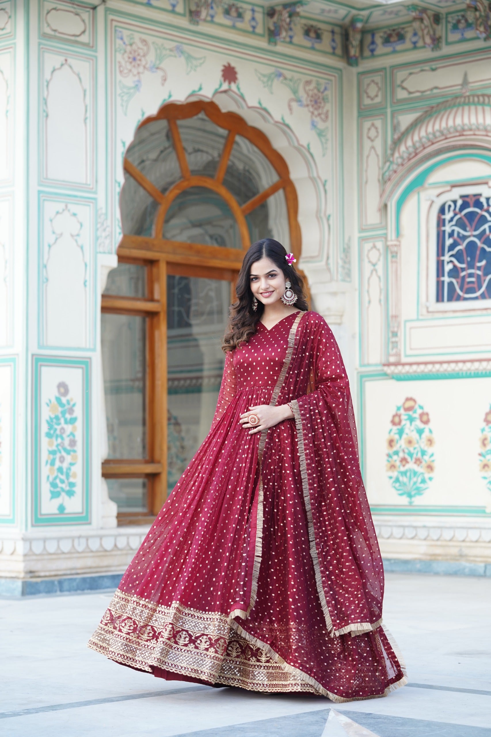 PREMIUM READYMADE GOWN WITH DUPATTA SET