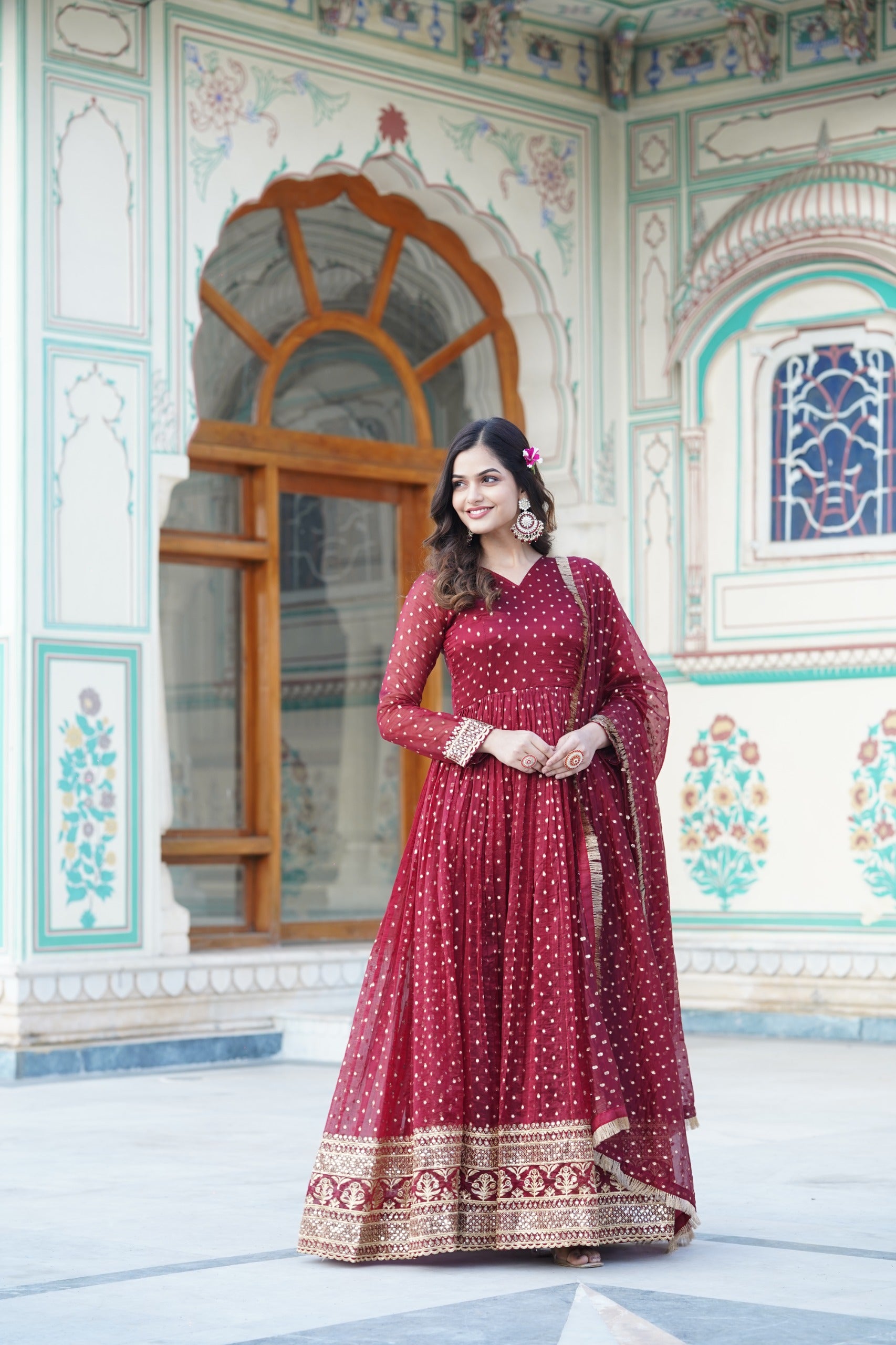 PREMIUM READYMADE GOWN WITH DUPATTA SET