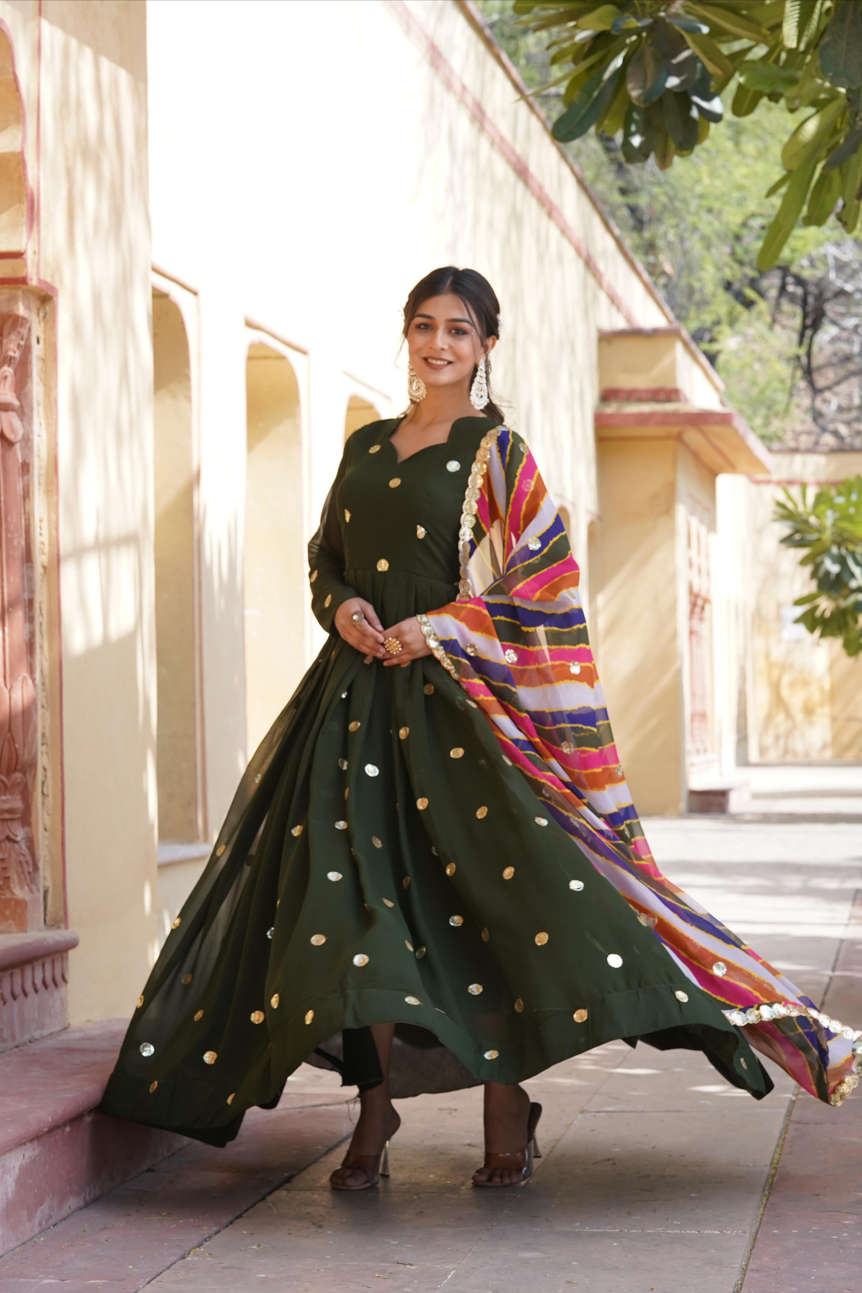 ELEGANCE FOX GEORGETTE WITH SEQUENCE EMBROIDERY GOWN