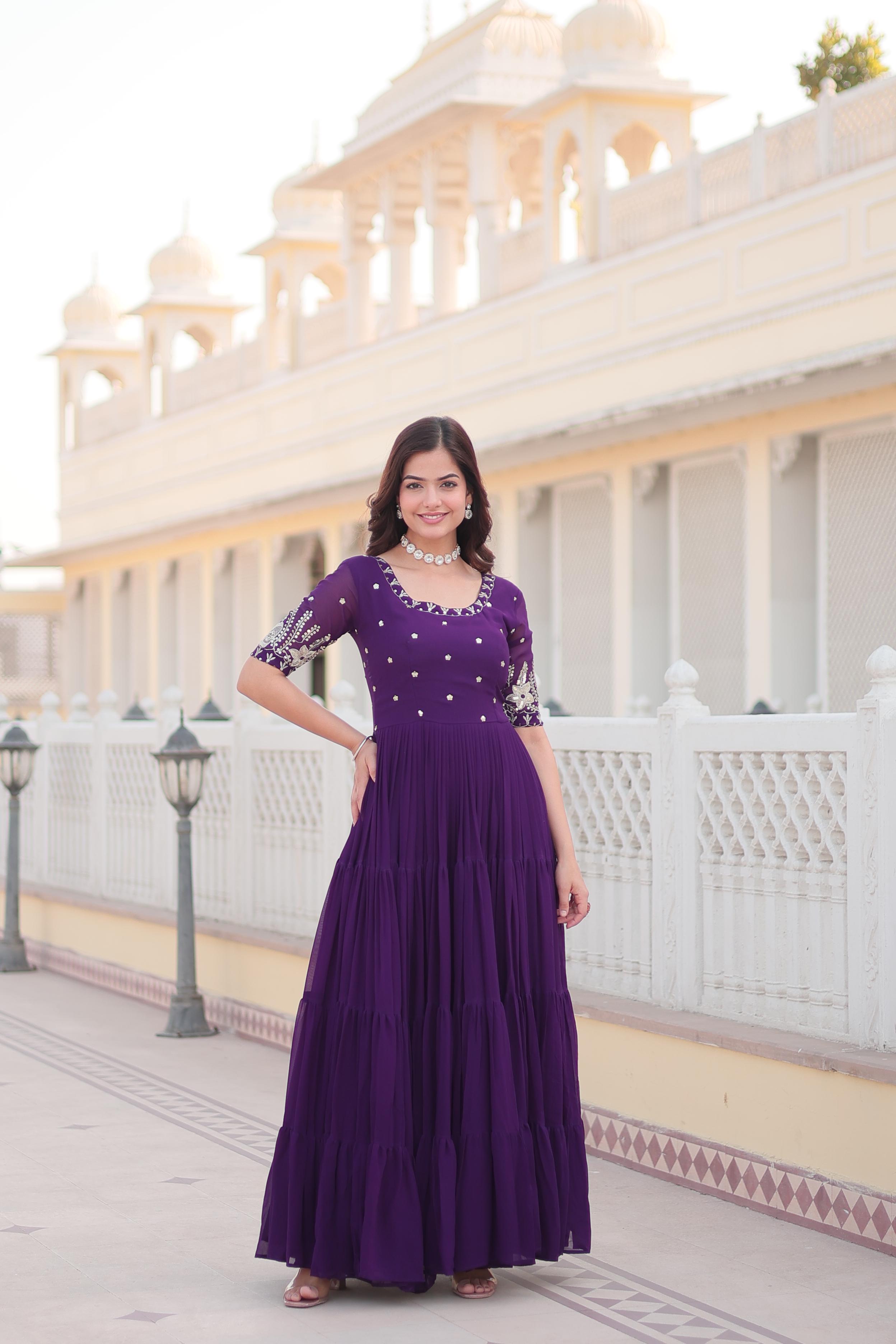 ELEGANT THREAD & SEQUENCE DESIGNER GOWN