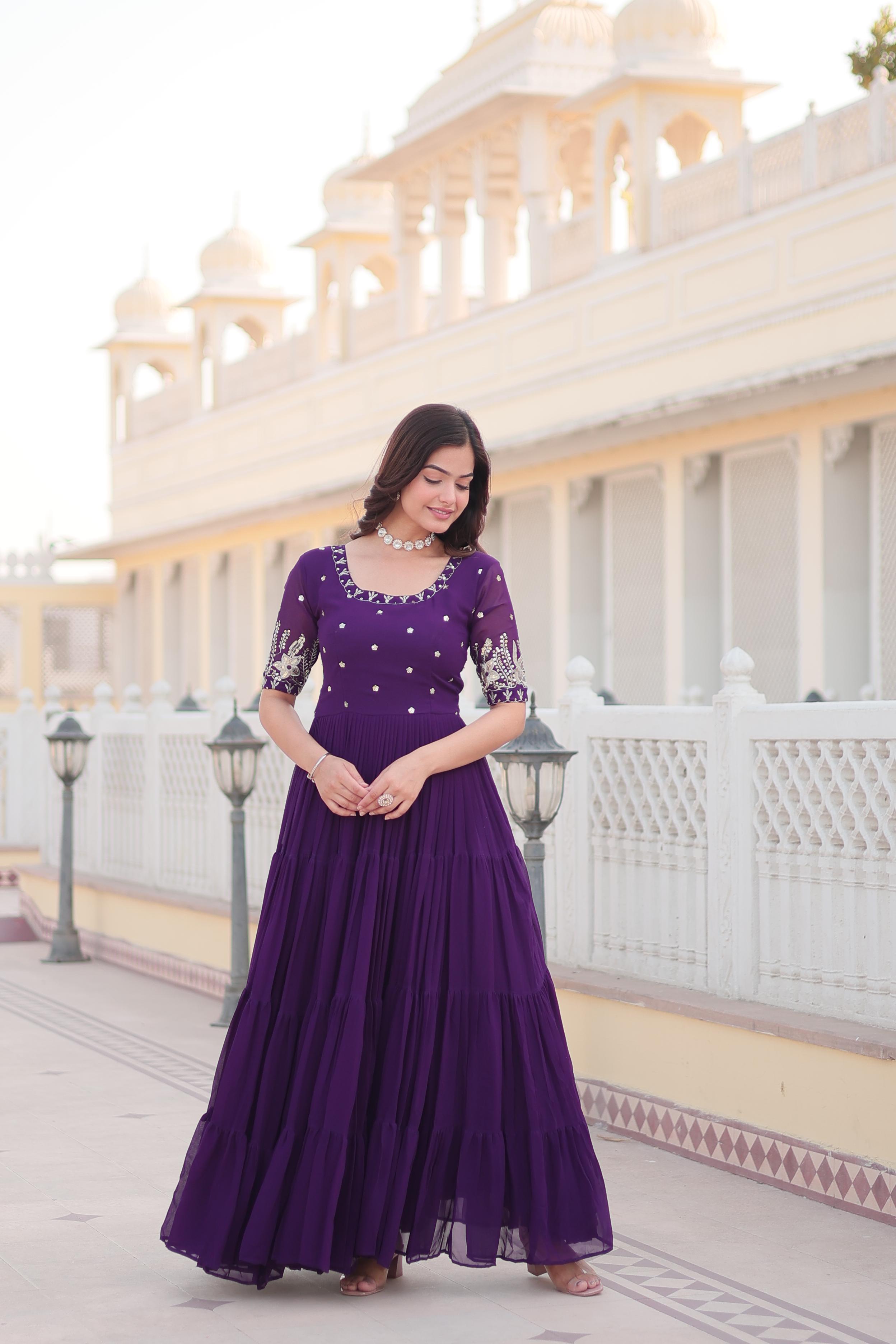 ELEGANT THREAD & SEQUENCE DESIGNER GOWN