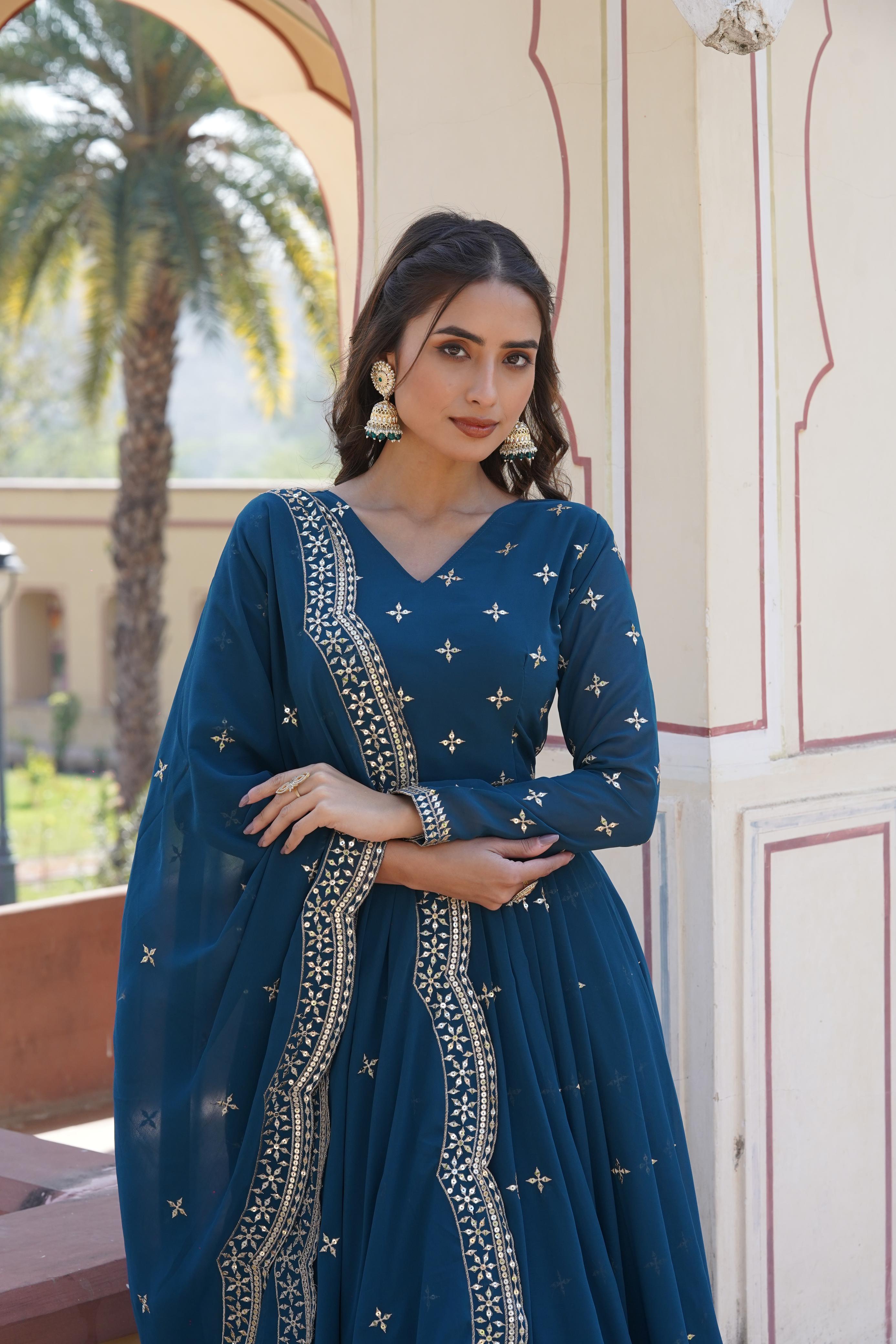 PREMIUM DESIGNER EMBROIDERY GOWN WITH DUPATTA