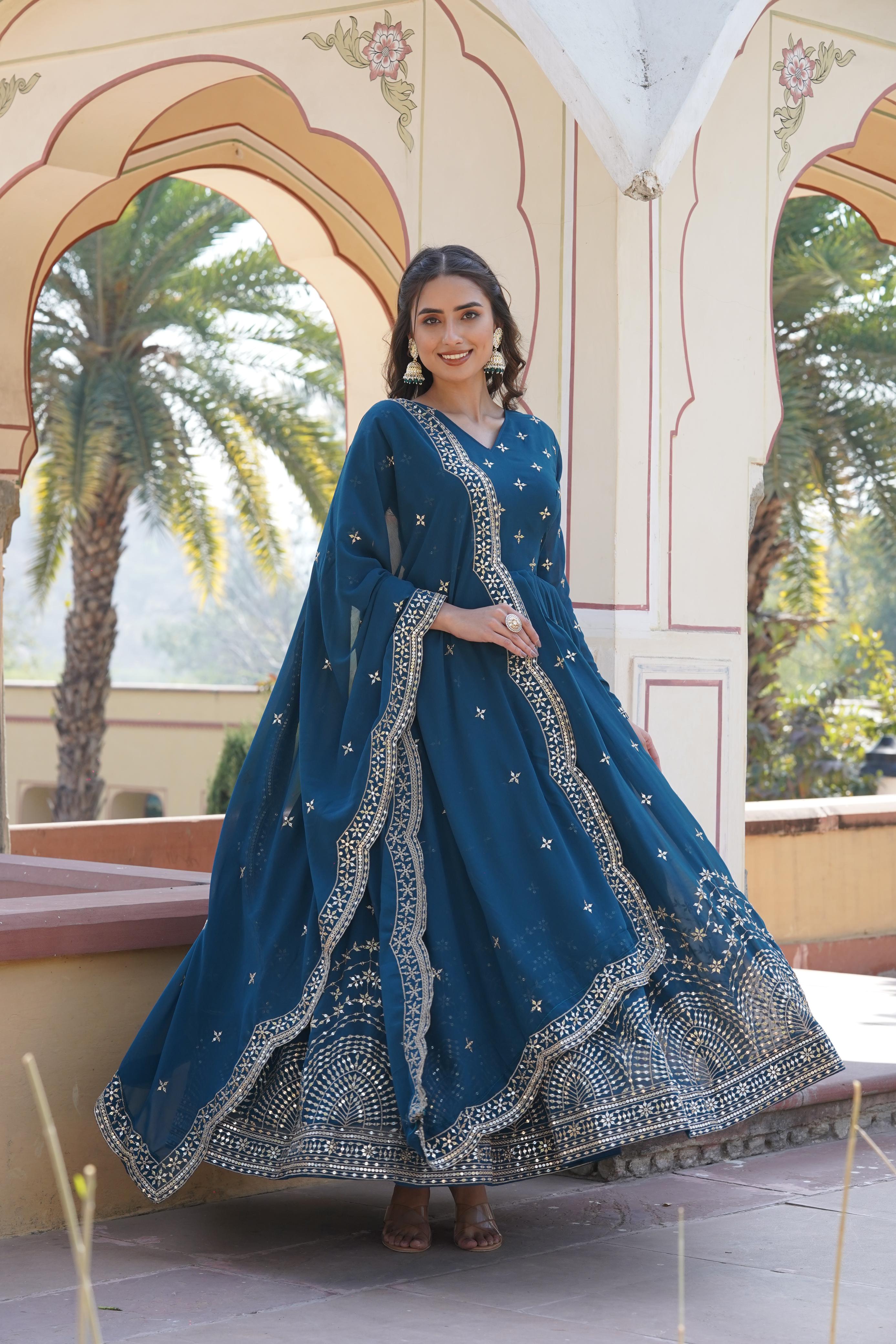 PREMIUM DESIGNER EMBROIDERY GOWN WITH DUPATTA