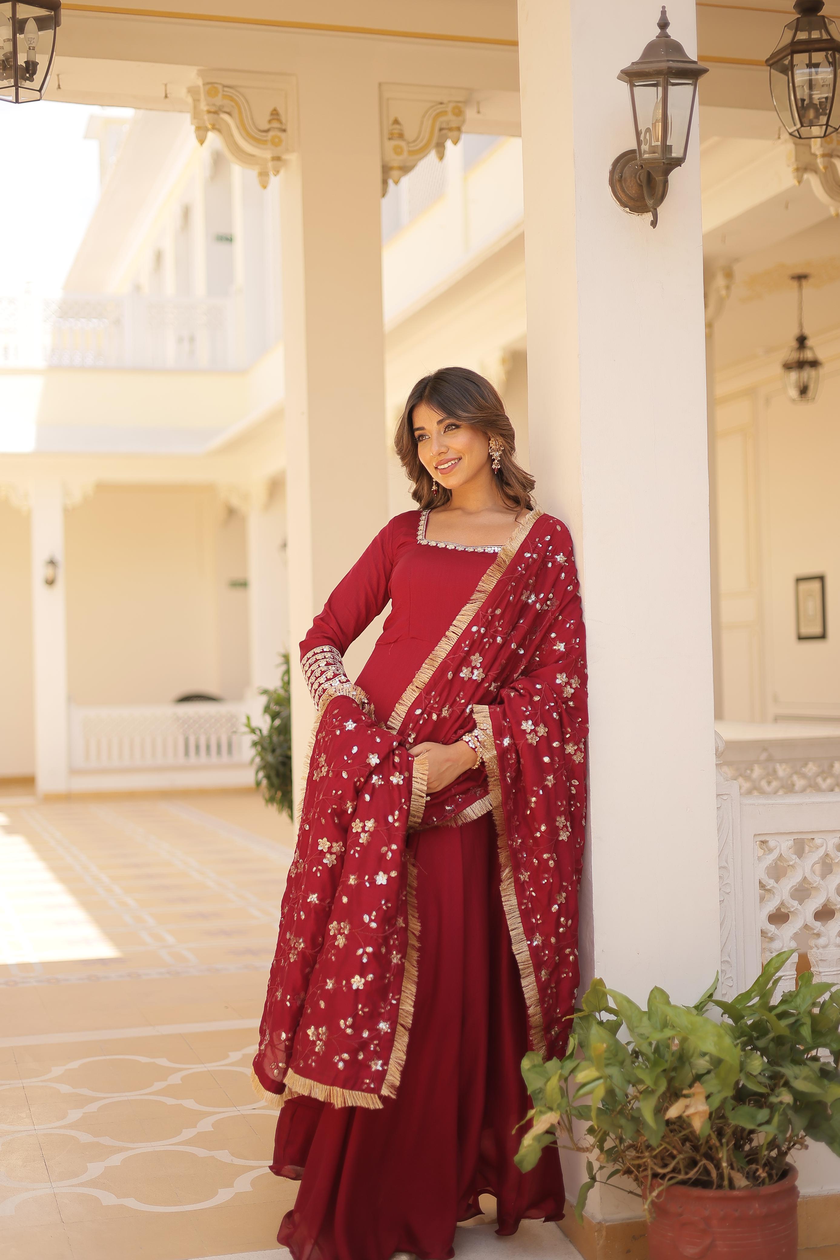 ELEGANCE VICHITRA SILK WITH EMBROIDERY ZARI SEQUINS WORK