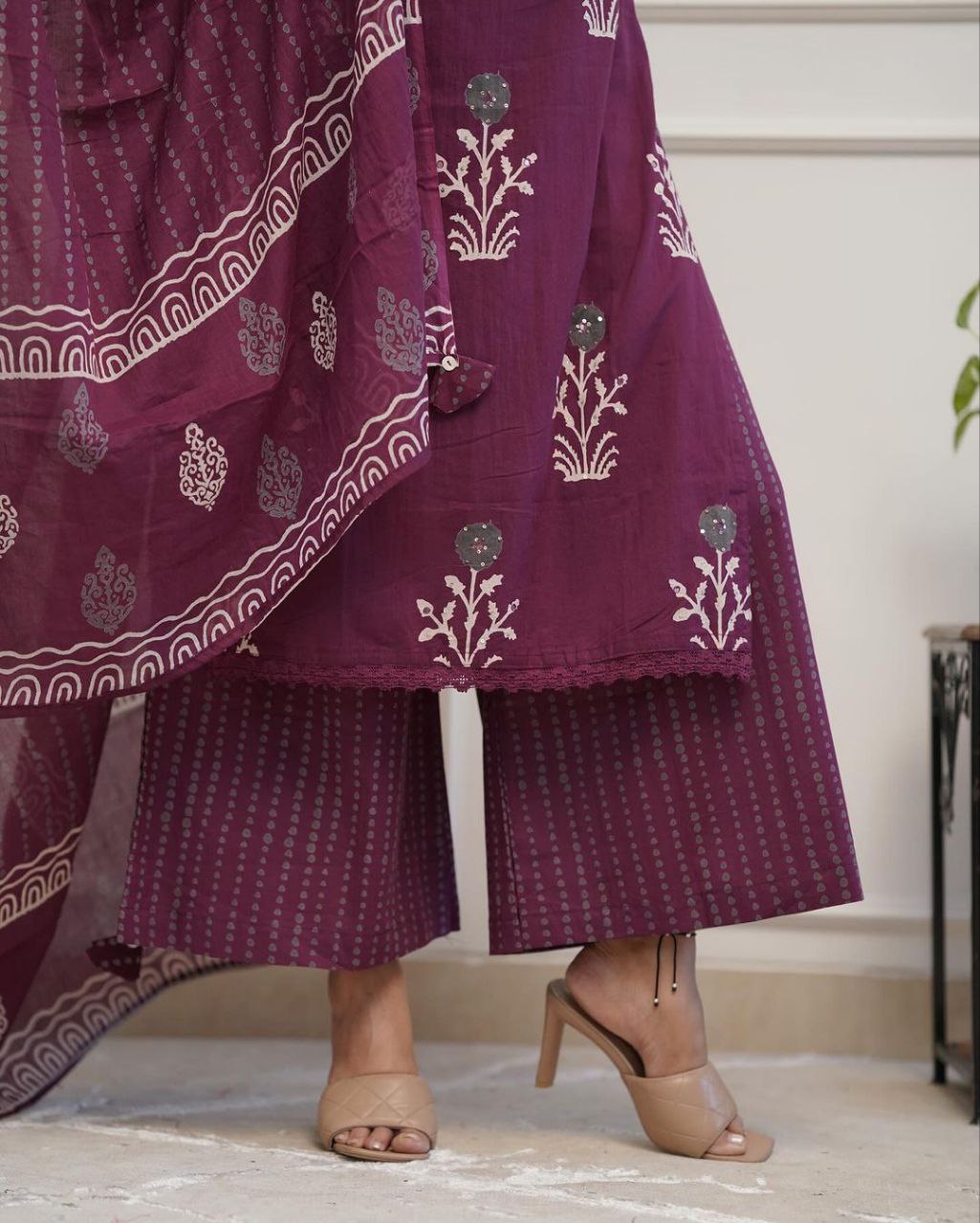 ELEGANCE PREMIUM COTTON PLAZO SUIT SET