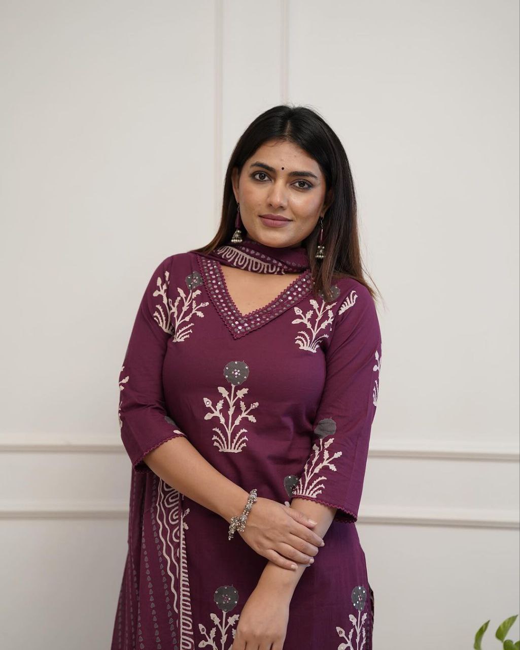 ELEGANCE PREMIUM COTTON PLAZO SUIT SET