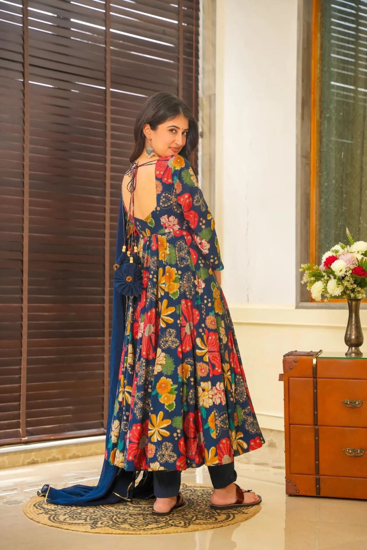 PARTY WEAR FLORAL GOWN FOR WOMEN WITH DUPATTA & PANT