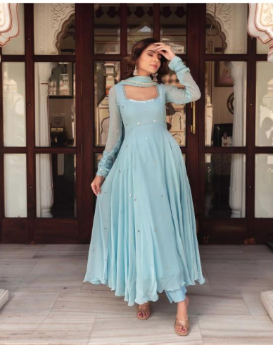 FESTIVAL SPECIAL BLUE GOWN FOR WOMEN WITH HANDWORK