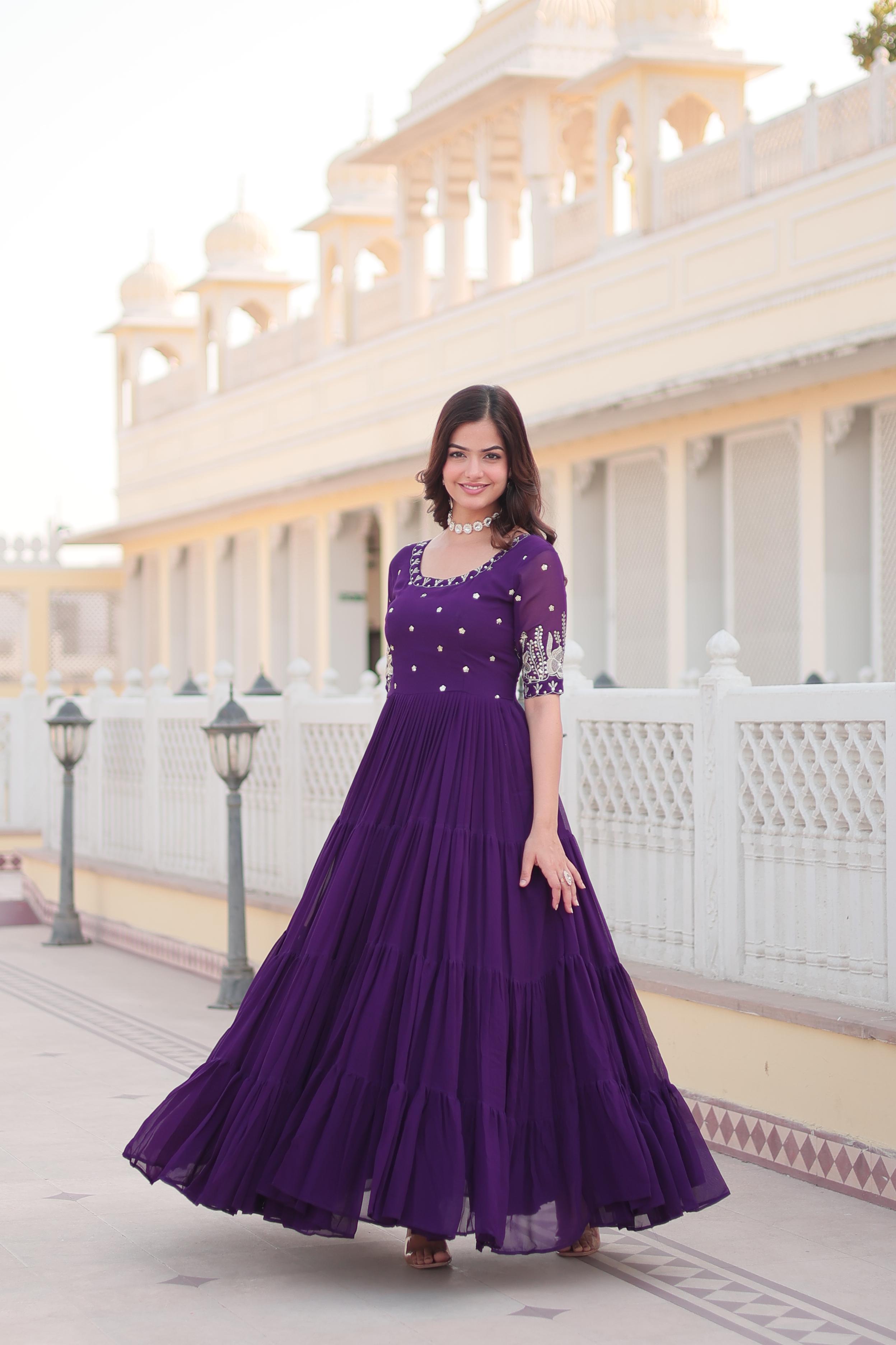 ELEGANT THREAD & SEQUENCE DESIGNER GOWN