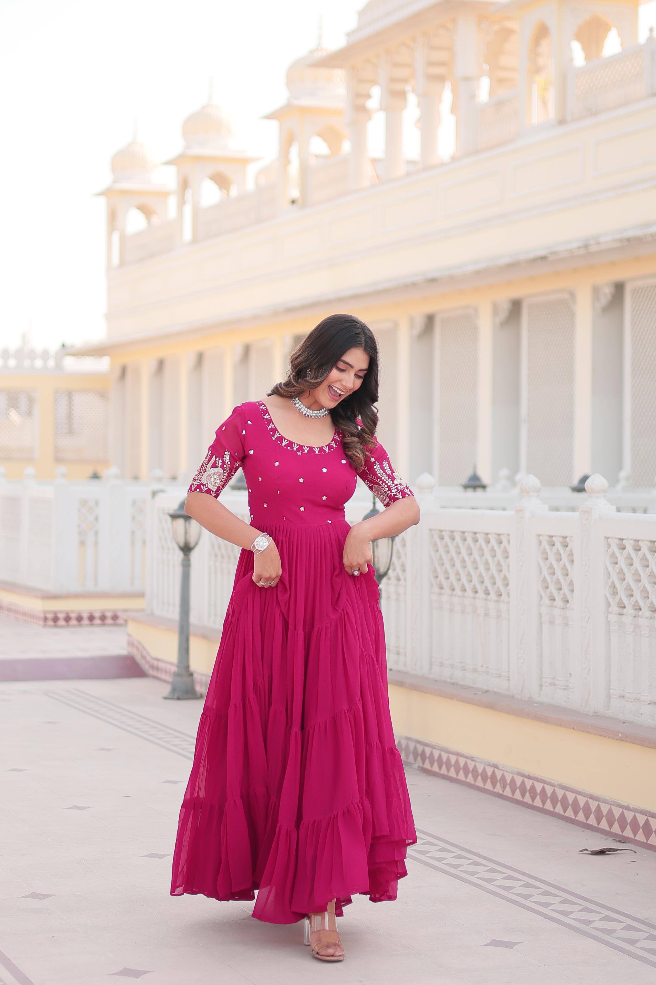 ELEGANT THREAD & SEQUENCE DESIGNER GOWN