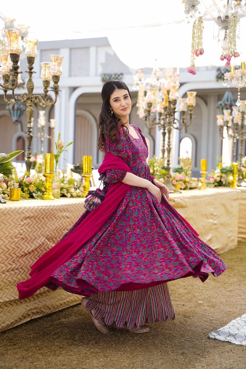 DESIGNER PURE COTTON ANARKALI SUIT SET