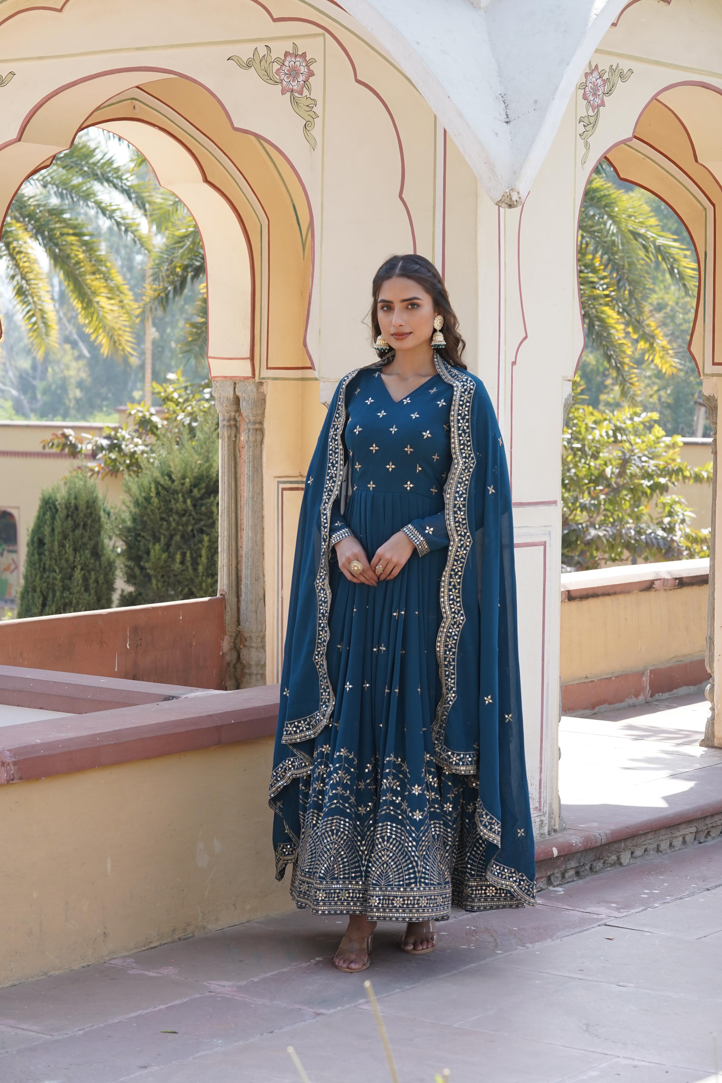 PREMIUM DESIGNER EMBROIDERY GOWN WITH DUPATTA