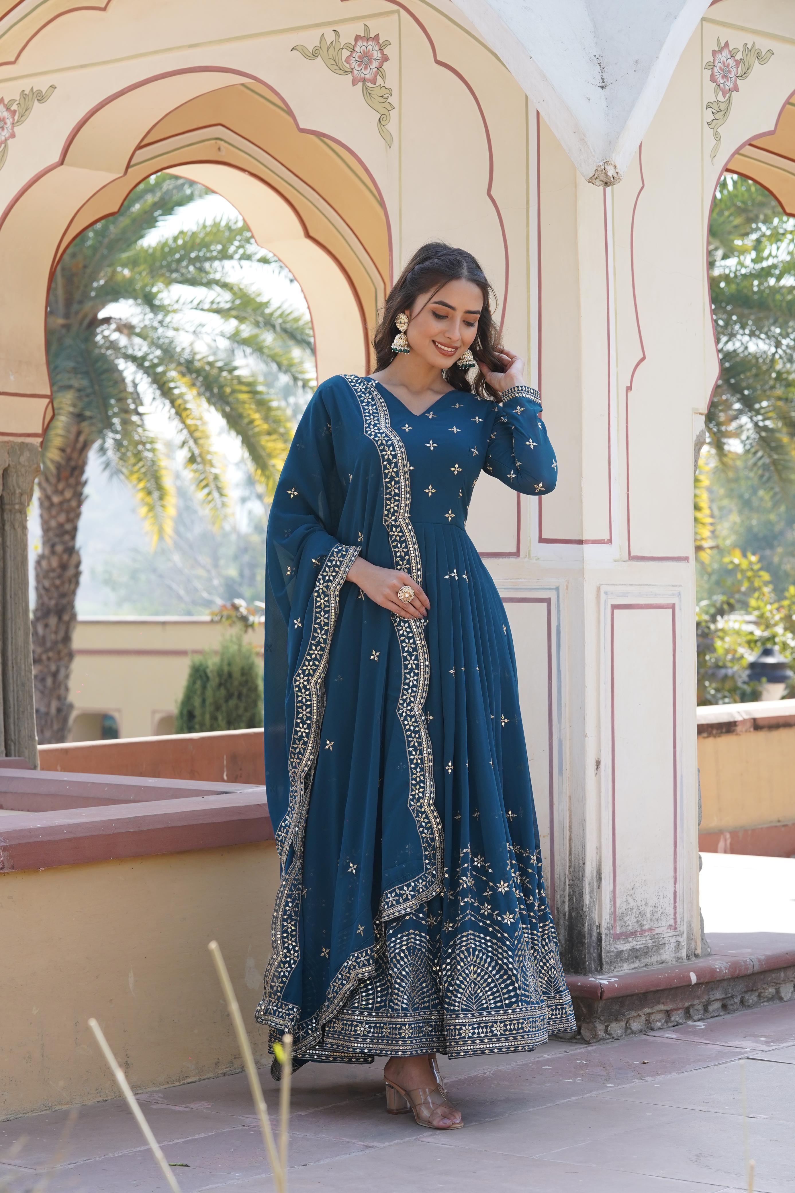 PREMIUM DESIGNER EMBROIDERY GOWN WITH DUPATTA