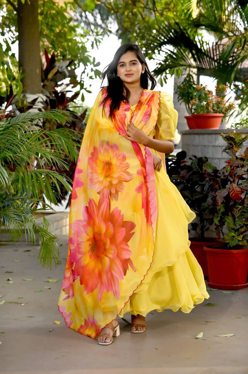 ELEGANT TEBBY SILK GOWN WITH RICH DUPATTA