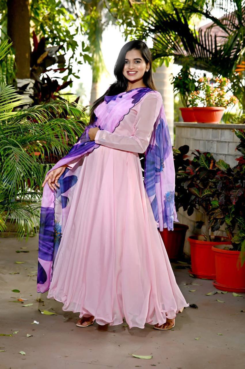 ELEGANT TEBBY SILK GOWN WITH RICH DUPATTA