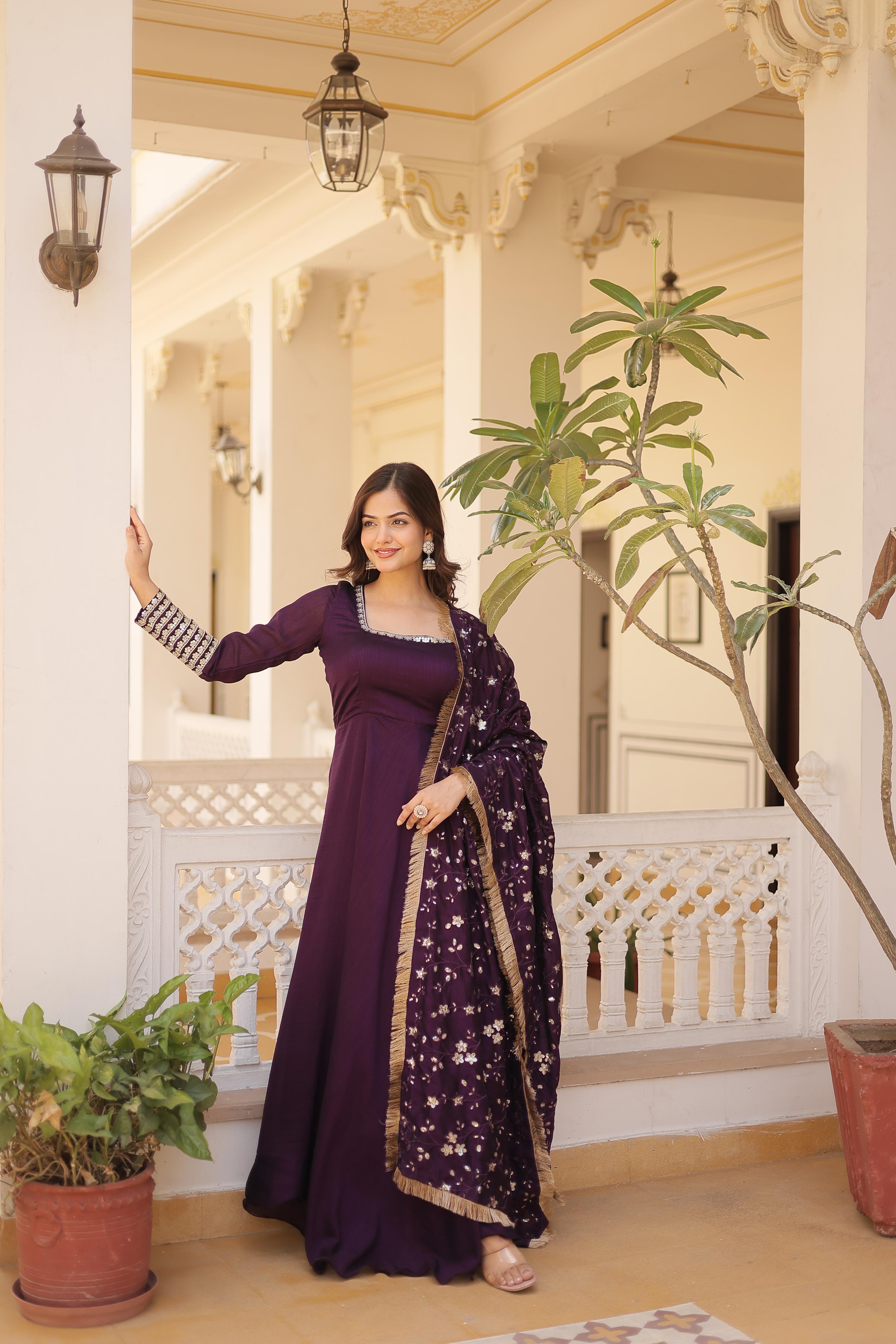 ELEGANCE VICHITRA SILK WITH EMBROIDERY ZARI SEQUINS WORK