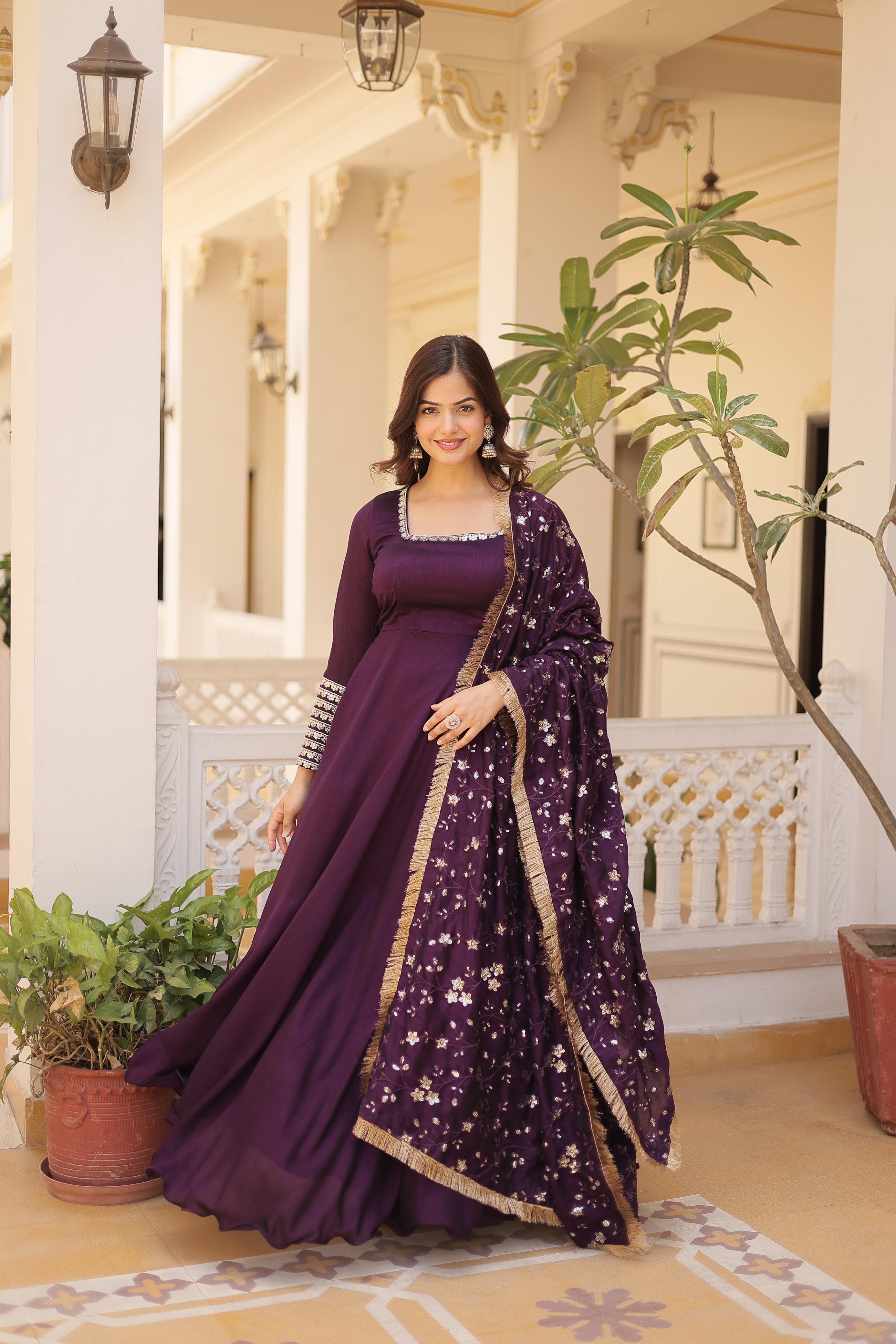 ELEGANCE VICHITRA SILK WITH EMBROIDERY ZARI SEQUINS WORK