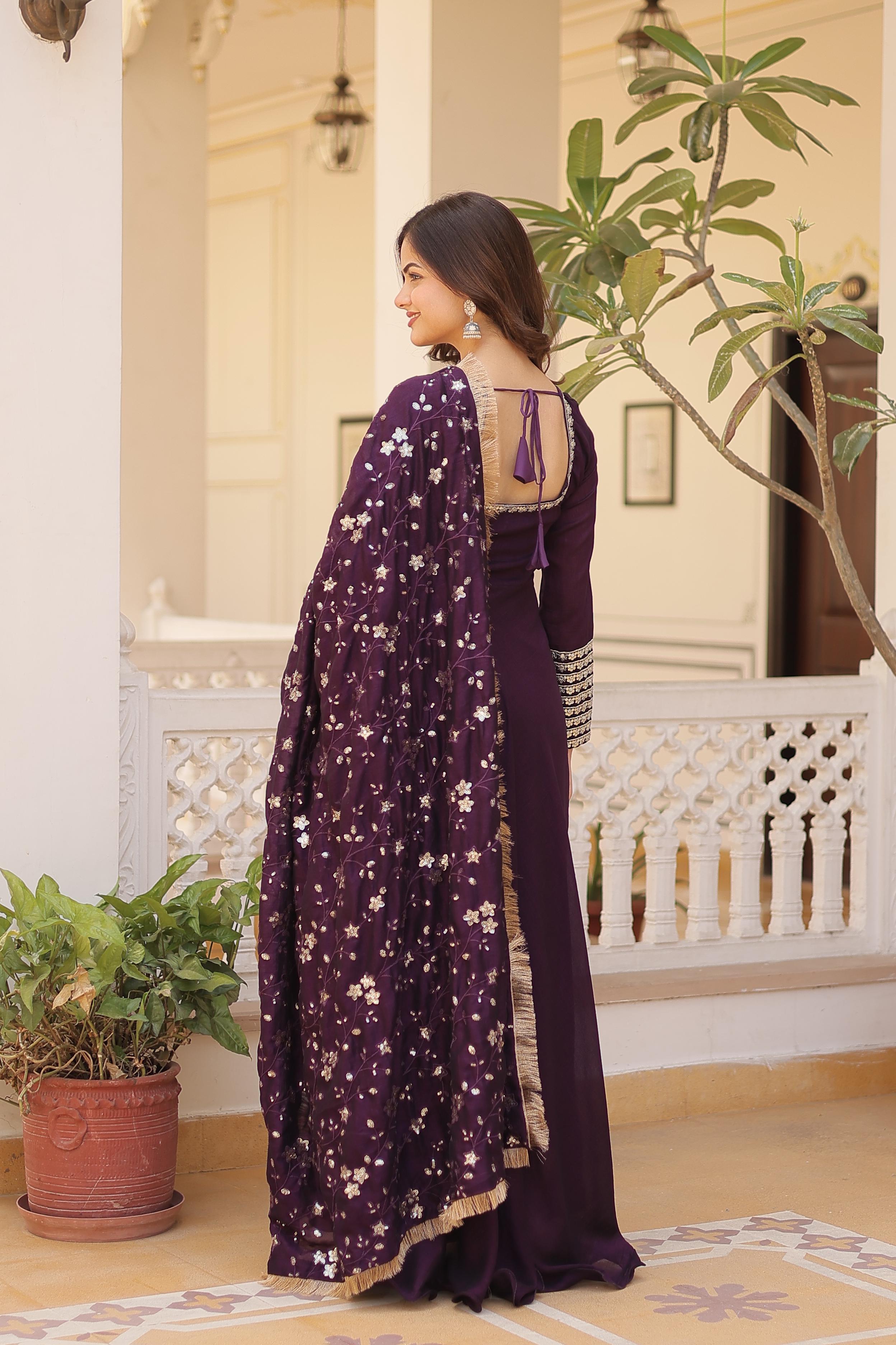 ELEGANCE VICHITRA SILK WITH EMBROIDERY ZARI SEQUINS WORK