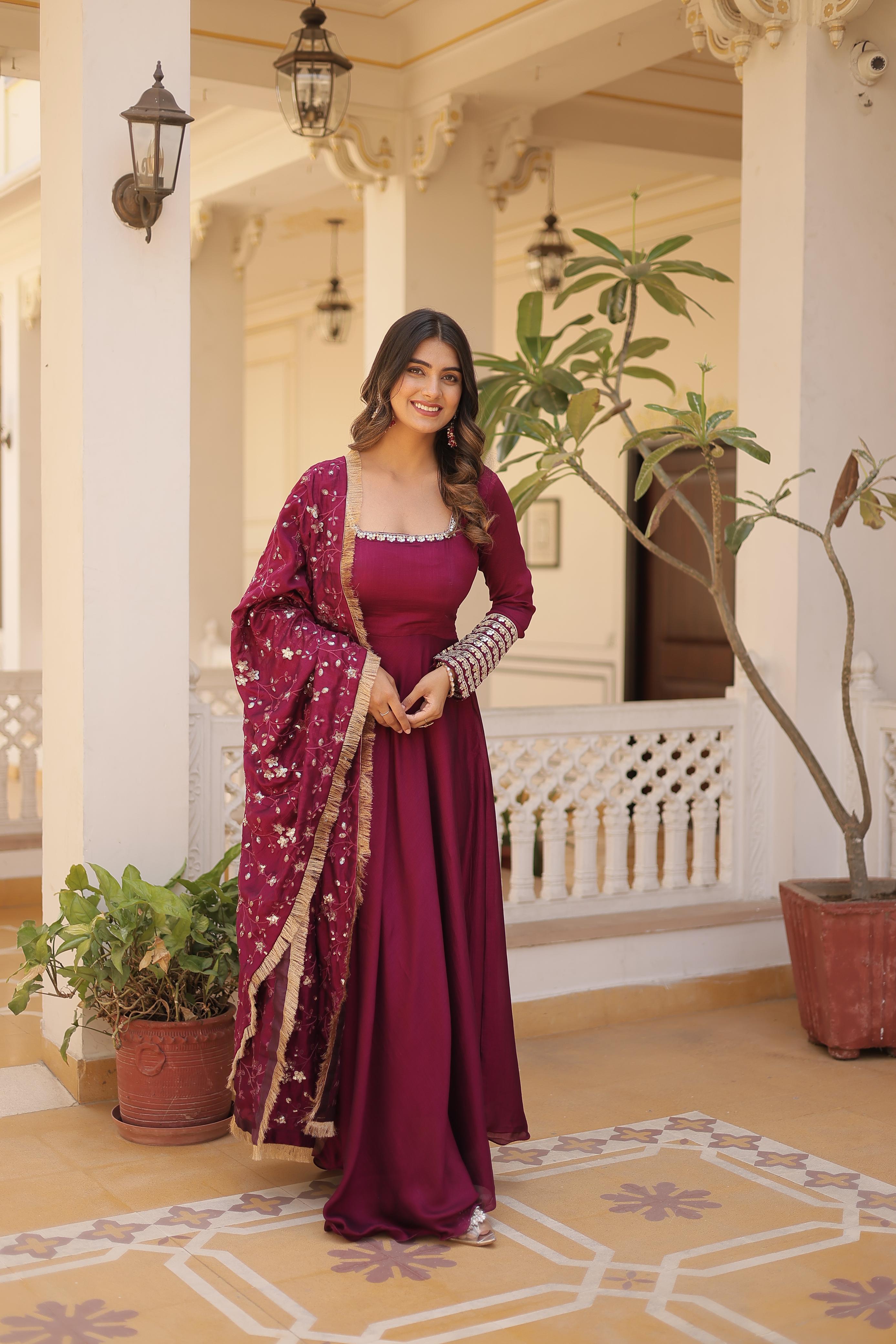 ELEGANCE VICHITRA SILK WITH EMBROIDERY ZARI SEQUINS WORK