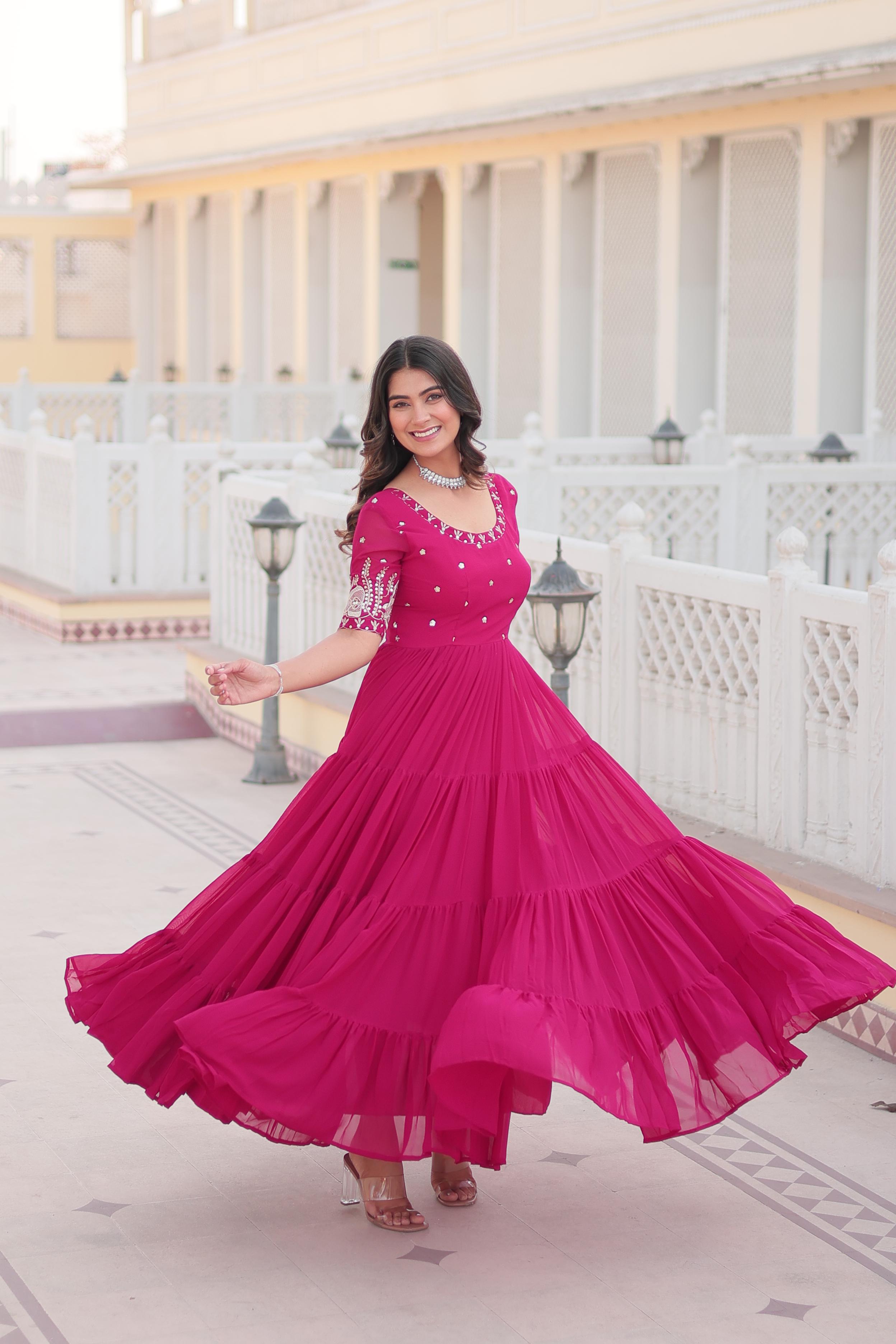 ELEGANT THREAD & SEQUENCE DESIGNER GOWN