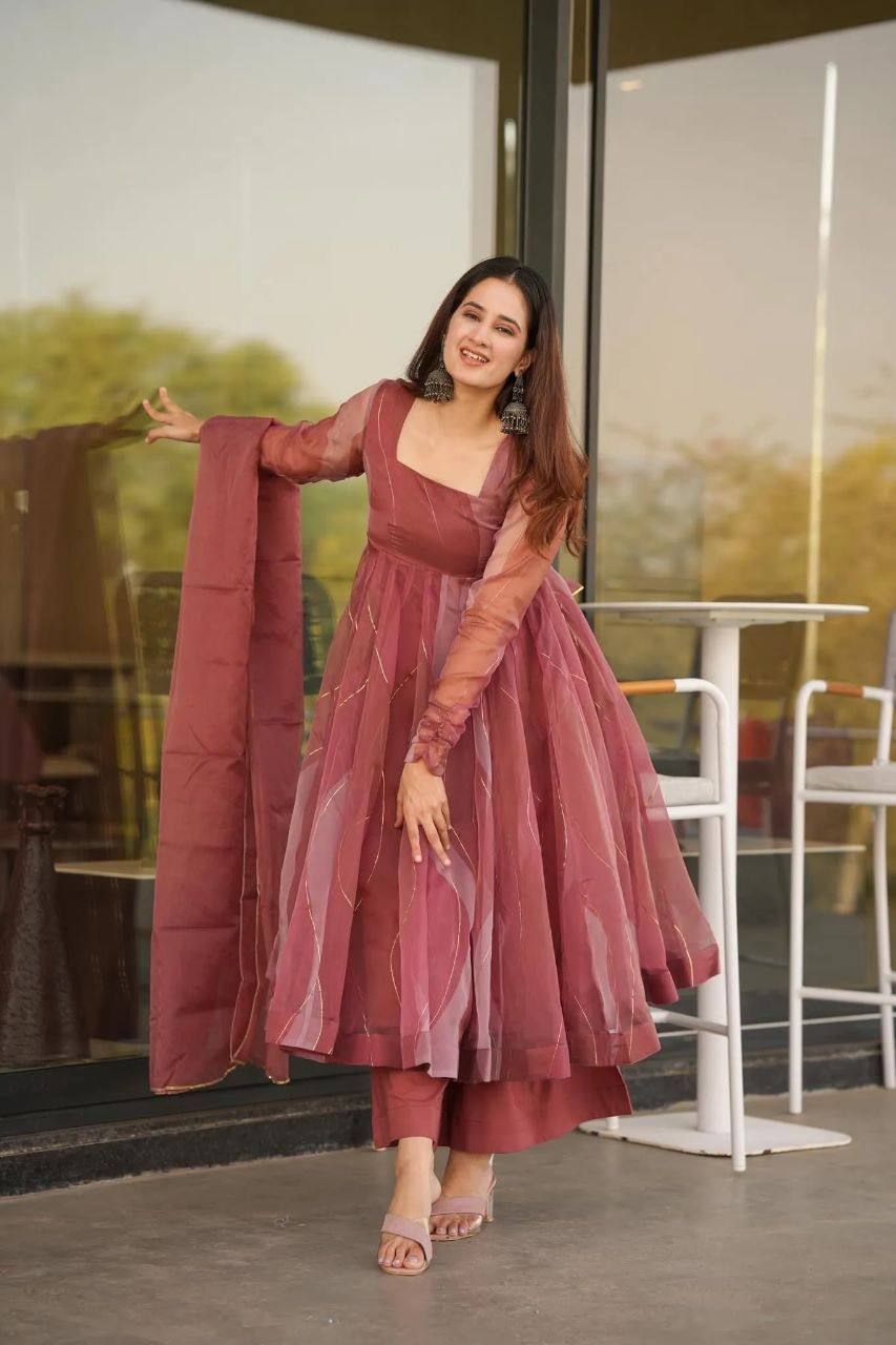 Silk Embroidery Dress with Luxurious Dupatta